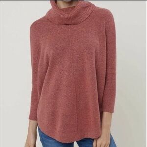 LOFT Women's Terracotta Poncho Sweater(oversized)